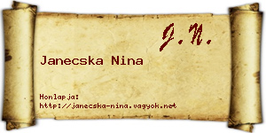 Janecska Nina névjegykártya