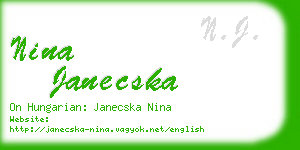 nina janecska business card
